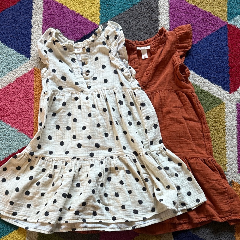 Cat & Jack Polka Dot and Rust Kids Dress Set